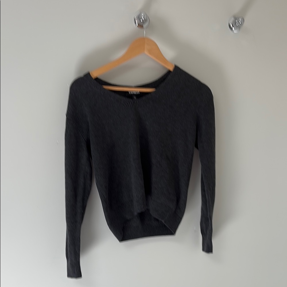 Express Charcoal V-Neck Sweater